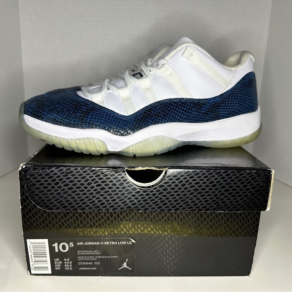 Jordan 11 Retro Low LE Navy Snakeskin Size 10.5M Pre-loved - Picture 1 of 7